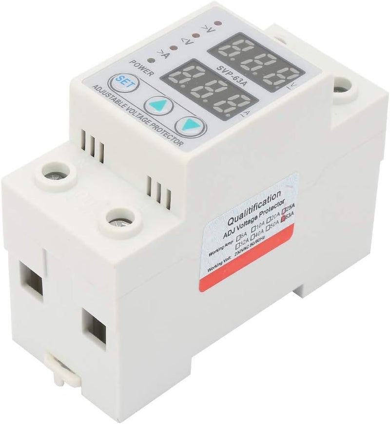 POCREATION Under Voltage Protector, Adjustable Current Protection Device with Dual LED Display, AC230V 63A - Image 2